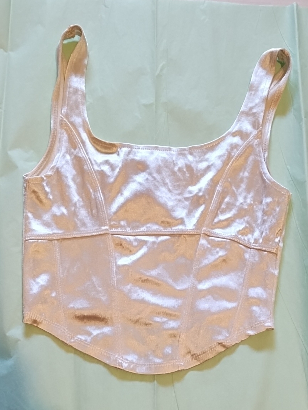 Women's Shimmery Off-white Tank Top (XS)